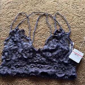 Free People Lace Bandeau in Deep Gray